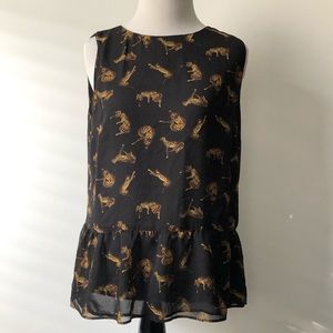 Never worn, no tags, Zara cheetah/jaguar print top